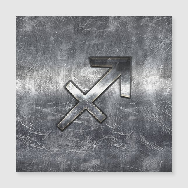 Carte Magnétique Sagittarius Zodiac Grunge en acier déprimé (Devant)