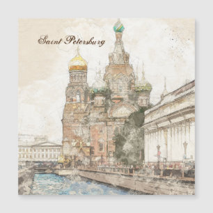 Carte Magnétique Saint-Pétersbourg Russie Art - Elégant paysage urb