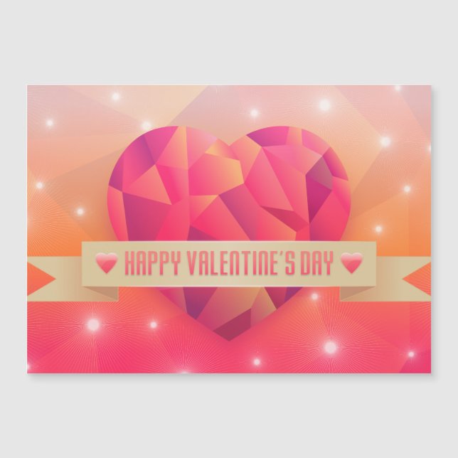 Carte Magnétique Saint Valentin Amour romantique moderne (Devant)