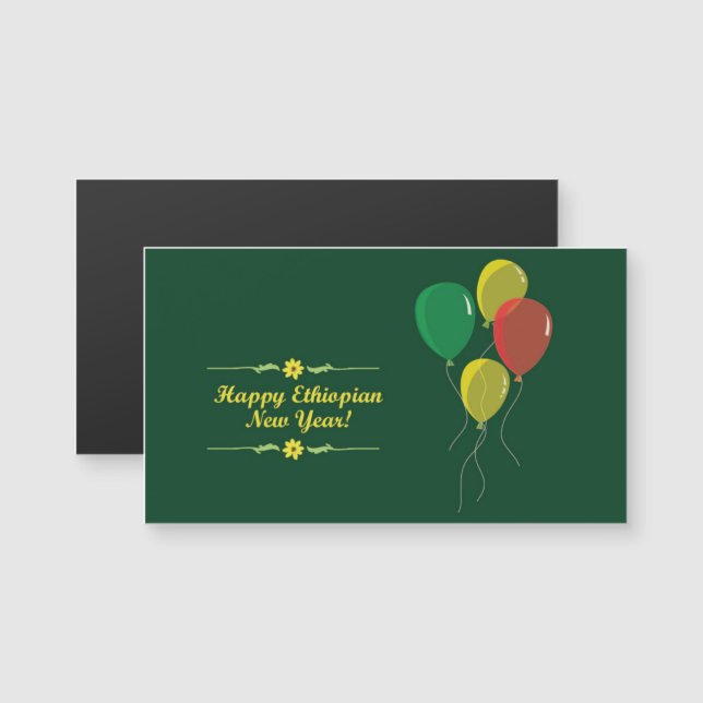 Carte Magnétique saison du Nouvel An éthiopien (Devant / Derrière)