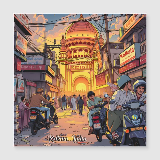 Carte Magnétique Salut de l'Inde | Kolkata (Devant)