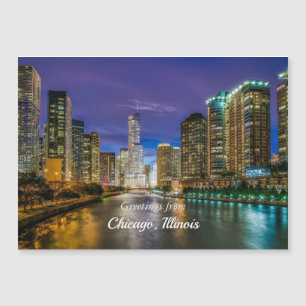 Carte Magnétique Salutations de Chicago, Illinois