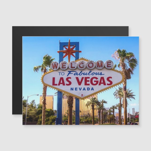 Carte Magnétique Salutations de Vegas Postcard (Devant / Derrière)