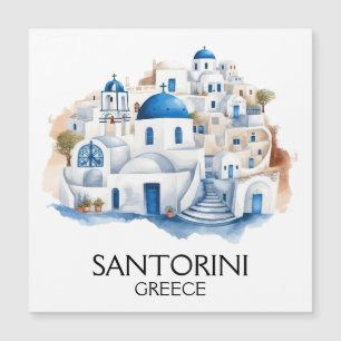 Carte Magnétique Santorin Grèce Bleu Toit Bâtiments Architecture