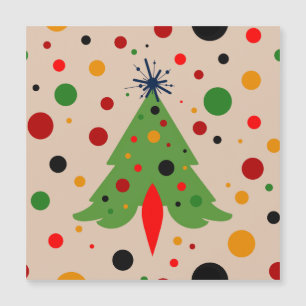 Carte Magnétique Sapin de Noël Mid Century Modern Rétro Fusée