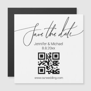 Carte Magnétique sauver la date qr code aimant de mariage simple