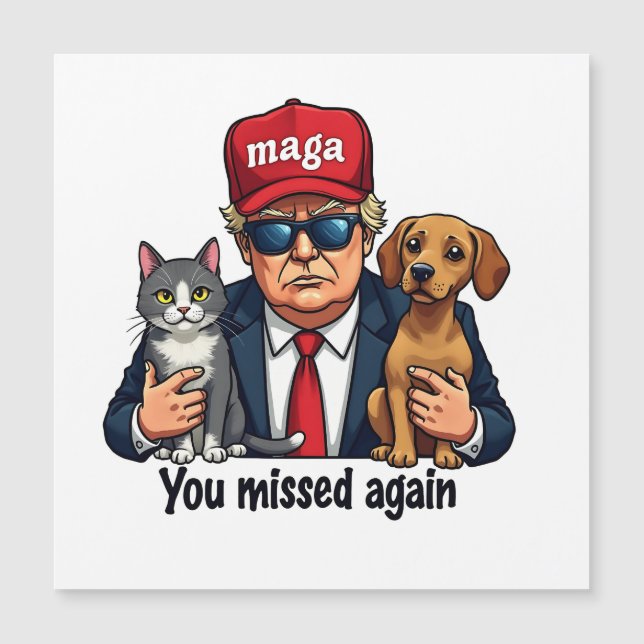 Carte Magnétique Sauvez les animaux de compagnie Trump Election (Devant)