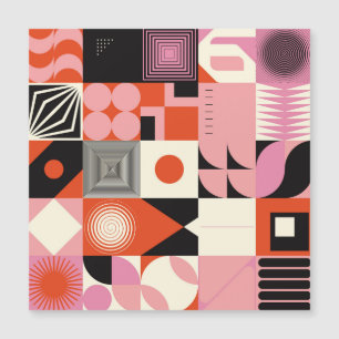 Carte Magnétique Scandinave géométrique : Motif d'oeuvres colorées