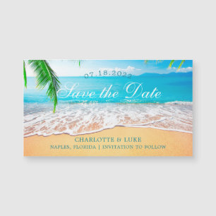 Carte Magnétique Scène de plage Sauvez la date