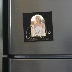 Carte Magnétique Script Gold Arc Noir Photo Magnétique