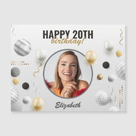 Carte Magnétique Script moderne Joyeux anniversaire personnalisé ca