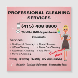 Carte Magnétique Service De Nettoyage De Maison Maid Maid Service D