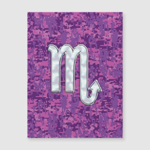 Carte Magnétique Signe du Scorpion sur camouflage numérique rose