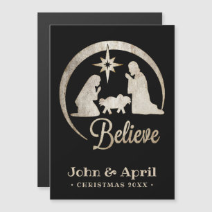 Carte Magnétique Silhouette de la Nativité de Noël