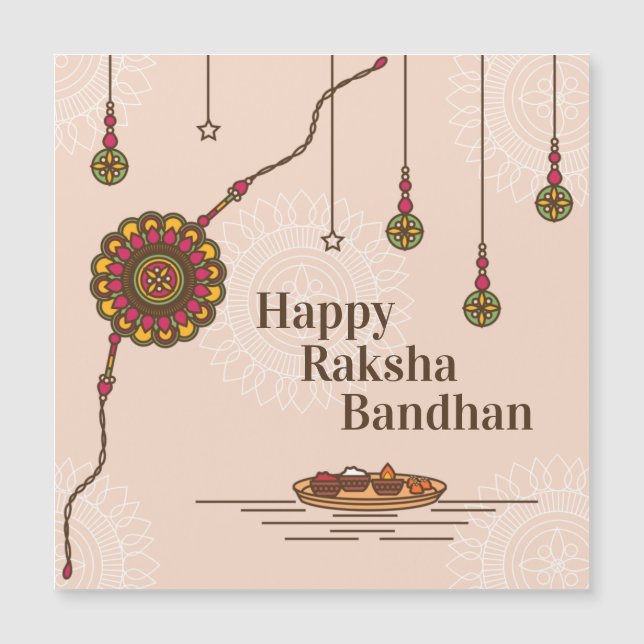 Carte Magnétique Simple et heureux Raksha Bandhan (Devant)