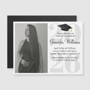 Carte Magnétique simple graduation photo 2025 partie qr code aimant