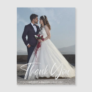 Carte magnétique simple Mariage Photo Merci