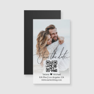 Carte Magnétique simple qr code couple photo enregistrer la date ai