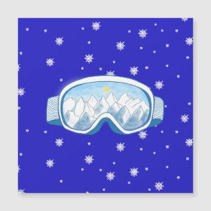 Carte Magnétique Ski Goggles avec réflexion de montagne
