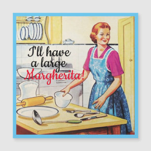 Carte Magnétique Slogans de cuisine d'une femme non-cuisine dans le