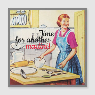 Carte Magnétique Slogans de cuisine d'une femme non-cuisine dans le