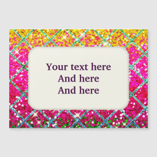 Carte Magnétique Snakeskin rose parties scintillant