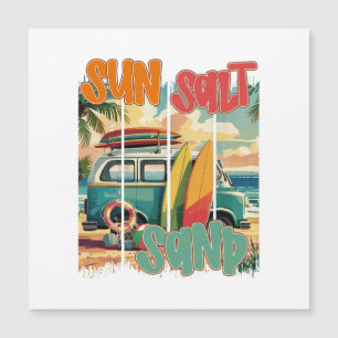 Carte Magnétique Soleil, sel, sable - Vibes de plage rétro