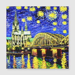 Carte Magnétique Starry Night Cologne Allemagne Cathédrale