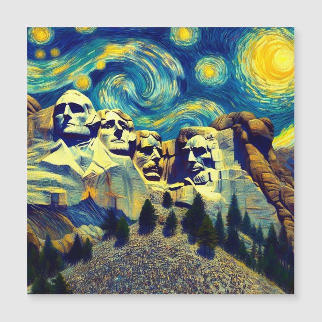 Carte Magnétique Starry Night Mt. Rushmore Dakota du Sud (Devant)