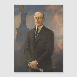 Carte Magnétique Statue de la Liberté et président Woodrow Wilson