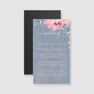 Carte Magnétique Sublime MARIAGE en fleurs roses - BUDGET