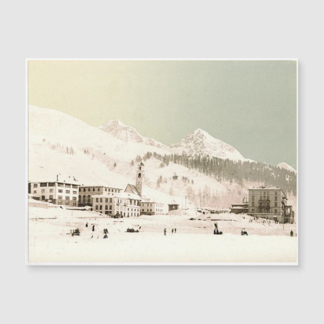 Carte Magnétique Suisse en hiver  (Devant)