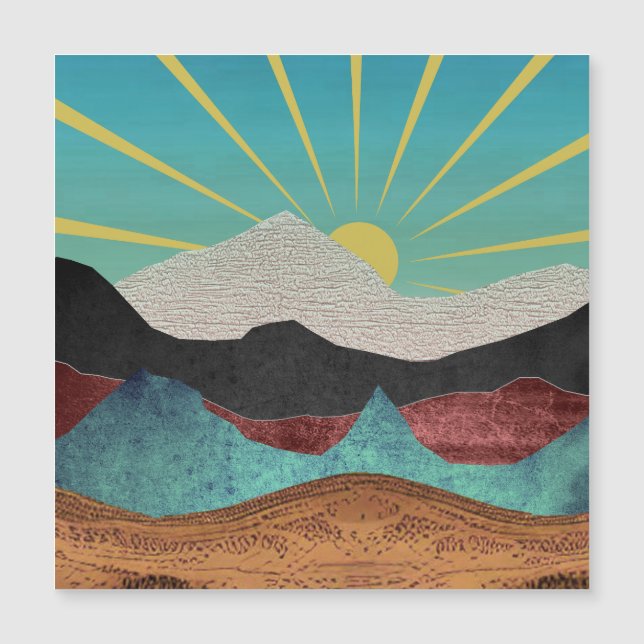 Carte Magnétique Sunrise Imaginaire de montagne (Devant)