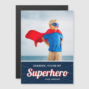 Carte Magnétique Superhero grand-père Fête des pères magnétique Car