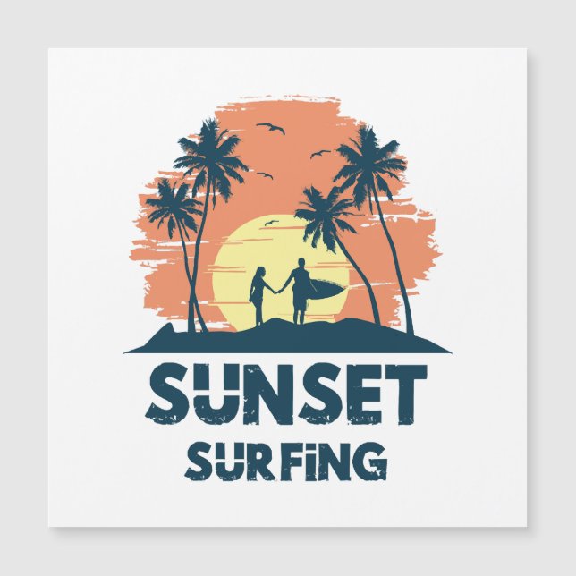 Carte Magnétique Surf -Sunset Surf (Devant)