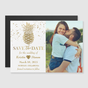 Carte Magnétique Sweet Gold Pineapple Photo Enregistrer l'aimant de