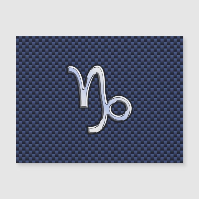 Carte Magnétique Symbole Capricorne Marine Style fibre de carbone (Devant)