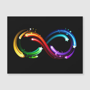 Carte Magnétique Symbole de l'infini des comètes arc-en-ciel