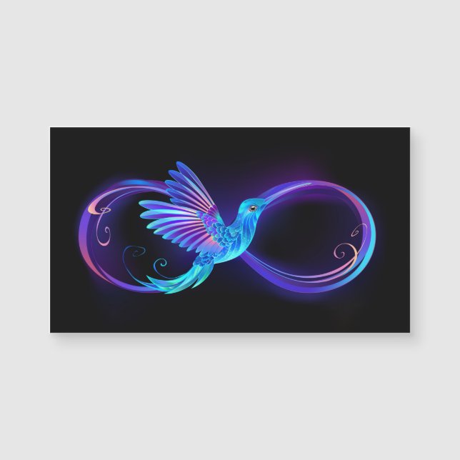 Carte Magnétique Symbole de Neon Infinity par Glowing Hummingbird (Devant)