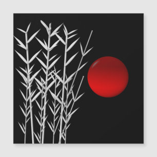Carte Magnétique Symbole du soleil rouge du cercle rouge de la Zen 