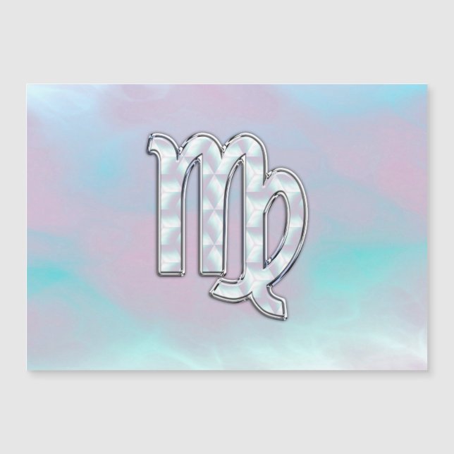 Carte Magnétique Symbole élégant Virgo Zodiac Nacre Mère de Pearl (Devant)