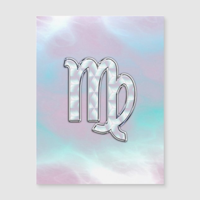 Carte Magnétique Symbole élégant Virgo Zodiac Nacre Mère de Pearl (Devant)