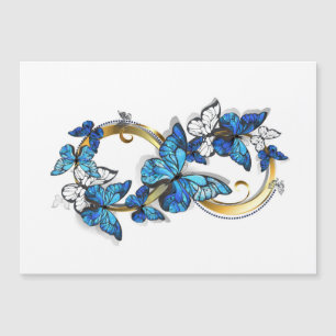 Carte Magnétique Symbole infini de papillons Morpho bleus