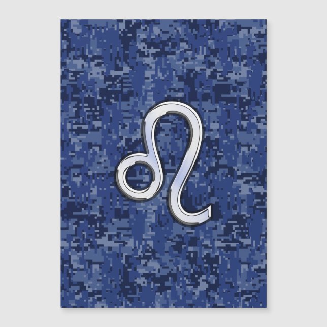 Carte Magnétique Symbole Leo Zodiac sur le camouflage numérique ble (Devant)