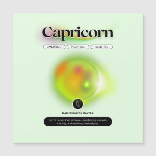 Carte Magnétique Symbole moderne Zodiac Capricorne Citation Élément