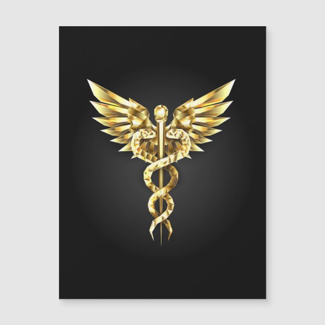 Carte Magnétique Symbole Polygonal Or Caduceus (Devant)