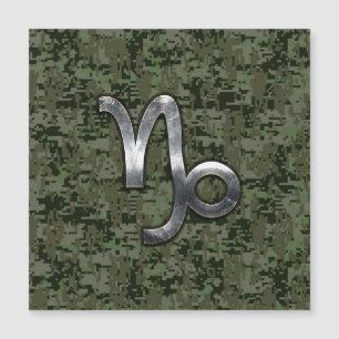 Carte Magnétique Symbole zodiaque de Capricorne Camouflage de Woodl