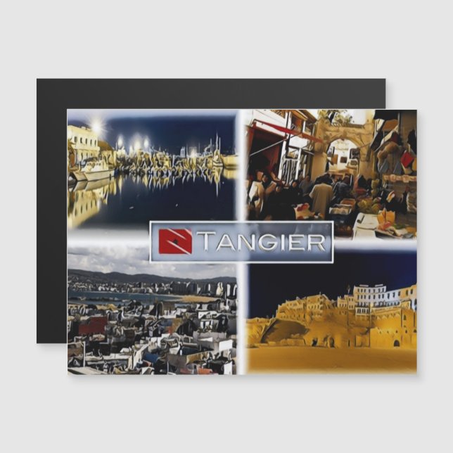 Carte Magnétique Tanger - Marocco - Mosaïque - (Devant / Derrière)