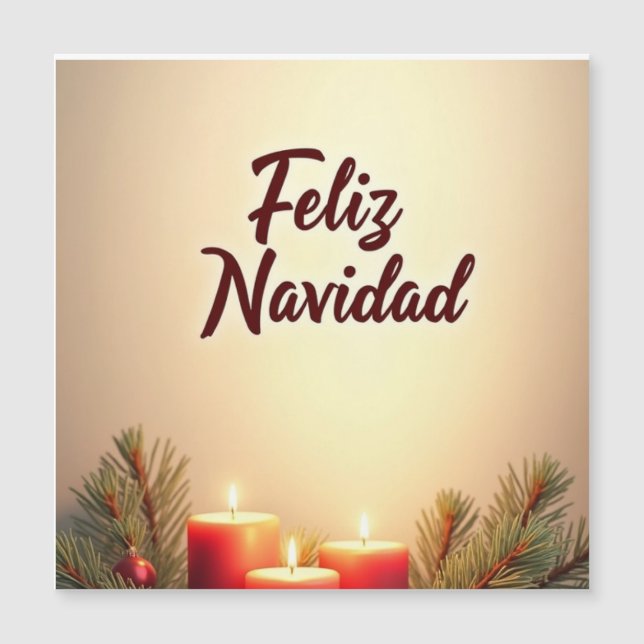 Carte Magnétique Tarjeta de Navidad elegante con detalles dorados Y (Devant)
