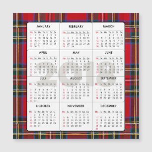 Carte Magnétique Tartan magnétique carré de 2018 calendriers